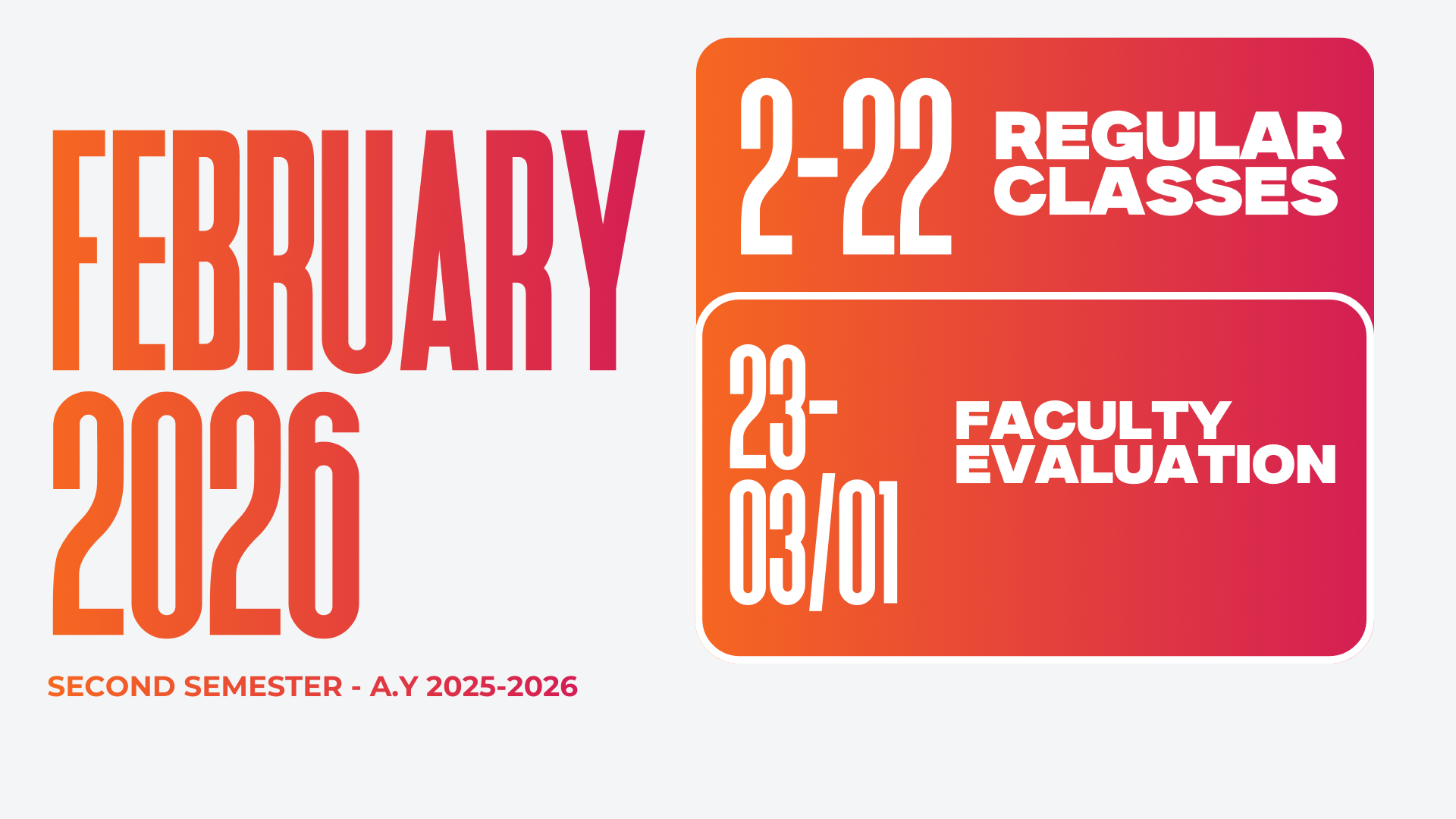 Academic Calendar Page